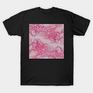 Pink Abstract Wild Flowers Pattern T-Shirt